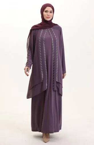 Robe En Mousseline Grande Taille 6165-01 Rose Poudré 6165-01