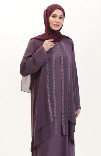 Robe En Mousseline Grande Taille 6165-01 Rose Poudré 6165-01