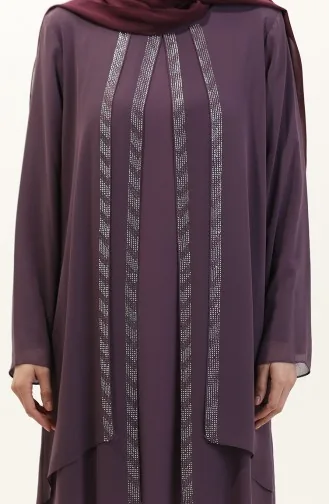 Robe En Mousseline Grande Taille 6165-01 Rose Poudré 6165-01