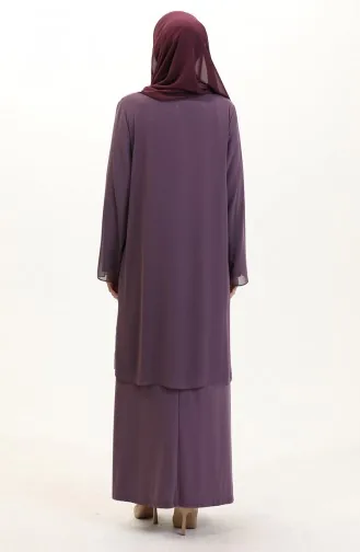 Robe En Mousseline Grande Taille 6165-01 Rose Poudré 6165-01