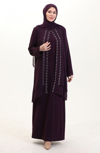 Plum Hijab Dress 6165-02