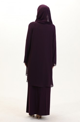 Plum Hijab Dress 6165-02