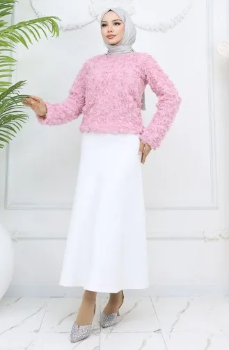 Chemisier En Relief Rose 41185-04 Rose Poudré 41185-04