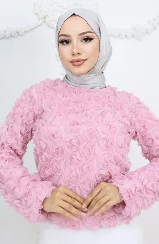 Chemisier En Relief Rose 41185-04 Rose Poudré 41185-04