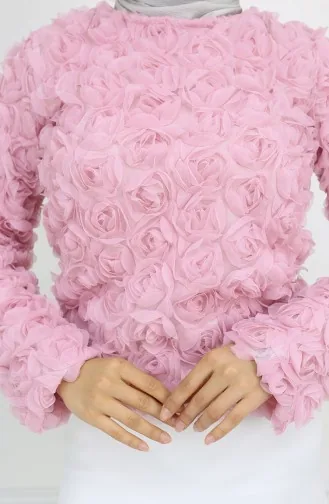 Chemisier En Relief Rose 41185-04 Rose Poudré 41185-04