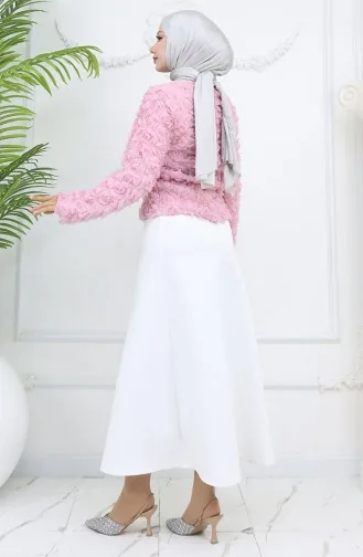 Chemisier En Relief Rose 41185-04 Rose Poudré 41185-04