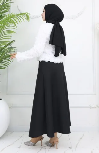 Gül Kabartmalı Bluz 41185-05 Beyaz