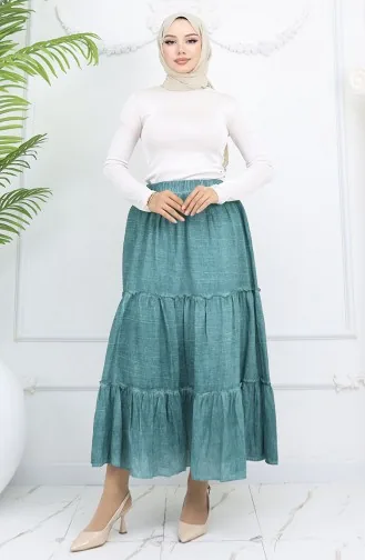 Otantik Şile Bezi Etek 2022-06 Çağla Yeşili
