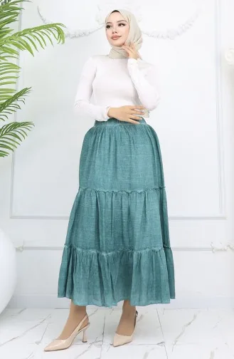 Otantik Şile Bezi Etek 2022-06 Çağla Yeşili