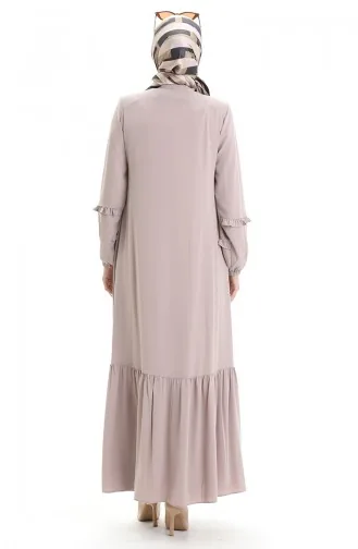 Abaya Met Ritssluiting En Plooien 5078-06 Mink 5078-06
