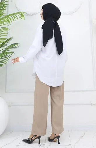 Bol Paça Pantolon 4001-04 Sütlü kahve