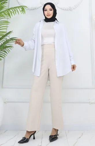 بنطلون واسع الساق 4001-05 بيج 4001-05