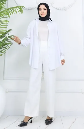 Wide Leg Trousers 4001-06 Ecru 4001-06