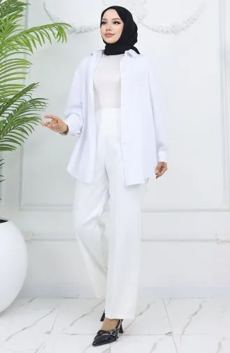 Wide Leg Trousers 4001-06 Ecru 4001-06