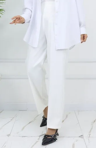 Wide Leg Trousers 4001-06 Ecru 4001-06