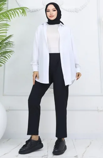 Elastic Waist Carrot Trousers 4002-01 Black 4002-01