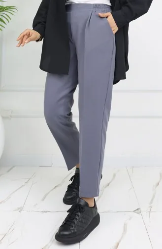 Elastic Waist Carrot Trousers 4002-03 Gray 4002-03