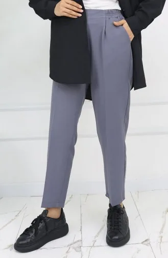 Elastic Waist Carrot Trousers 4002-03 Gray 4002-03