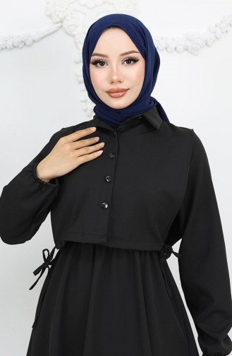 Schwarz Hijab Kleider 81898-01