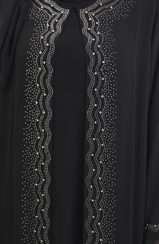 Black Hijab Dress 6163-01