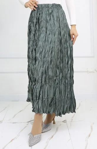 Elastische Taille Satijnen Rok 0048-02 Mold Green 0048-02