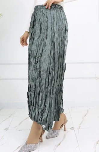 Elastische Taille Satijnen Rok 0048-02 Mold Green 0048-02