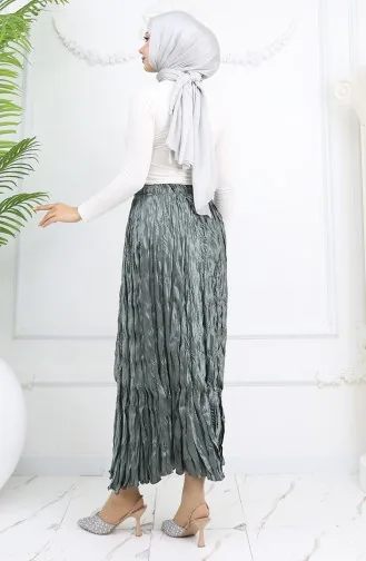 Elastische Taille Satijnen Rok 0048-02 Mold Green 0048-02