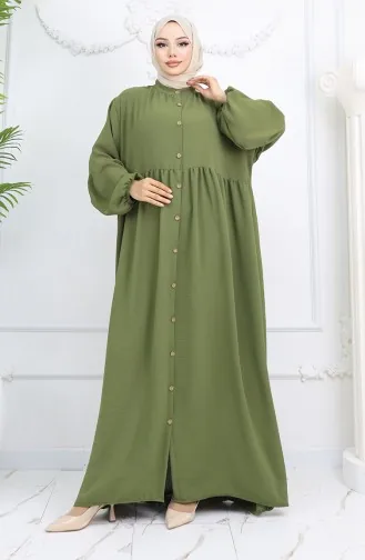 Aerobin Fabric Buttoned Dress 0045-02 Khaki 0045-02