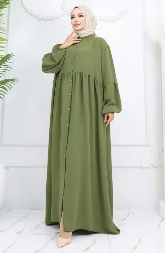 Aerobin Fabric Buttoned Dress 0045-02 Khaki 0045-02