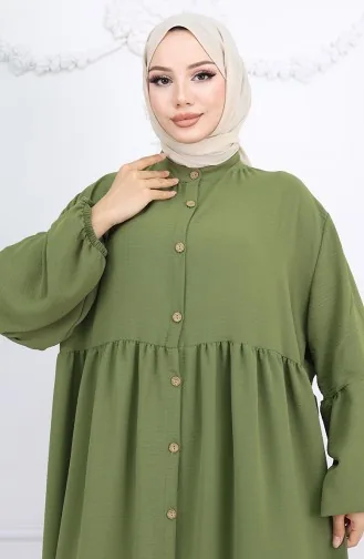 Aerobin Fabric Buttoned Dress 0045-02 Khaki 0045-02