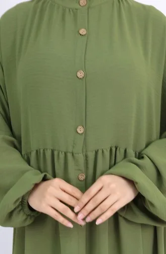Aerobin Fabric Buttoned Dress 0045-02 Khaki 0045-02