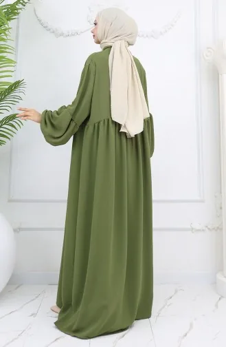 Aerobin Fabric Buttoned Dress 0045-02 Khaki 0045-02