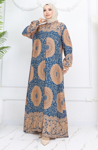 Robe Hijab Pétrole 0047-07