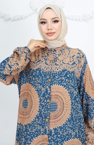 Robe Hijab Pétrole 0047-07
