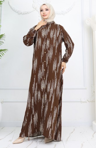 Brown Hijab Dress 0049-02