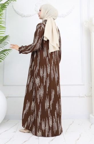 Brown Hijab Dress 0049-02