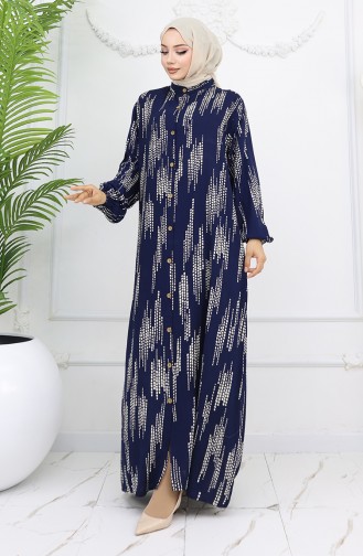 Dunkelblau Hijab Kleider 0049-03