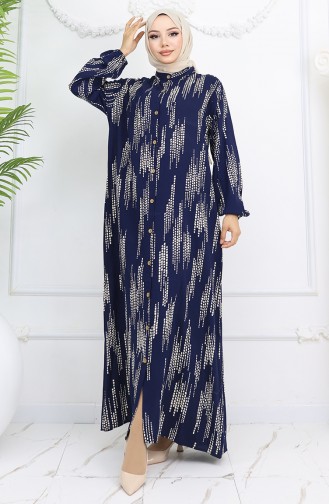 Dunkelblau Hijab Kleider 0049-03