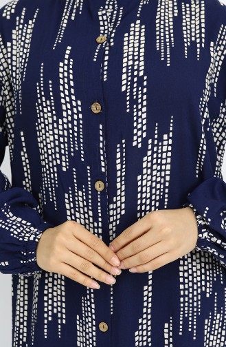 Dunkelblau Hijab Kleider 0049-03