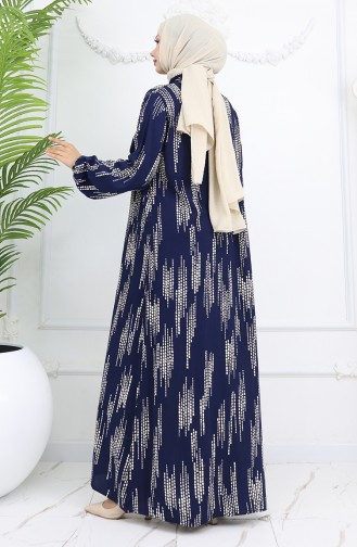 Dunkelblau Hijab Kleider 0049-03