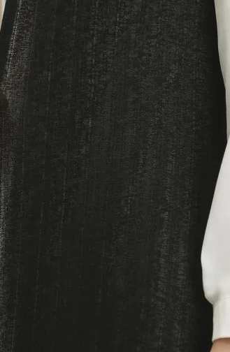 Plus Size Flowy Lang Seizoensvest 8739-04 Zwart 8739-04