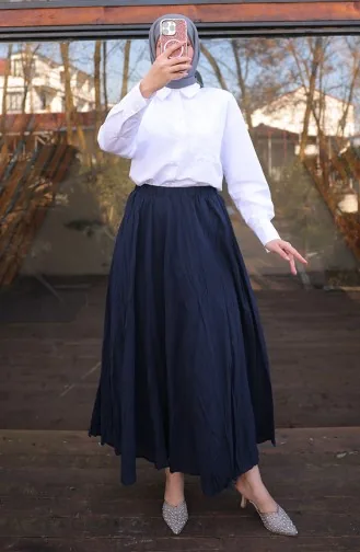 Voile Uitlopende Rok 71258-02 Marineblauw 71258-02