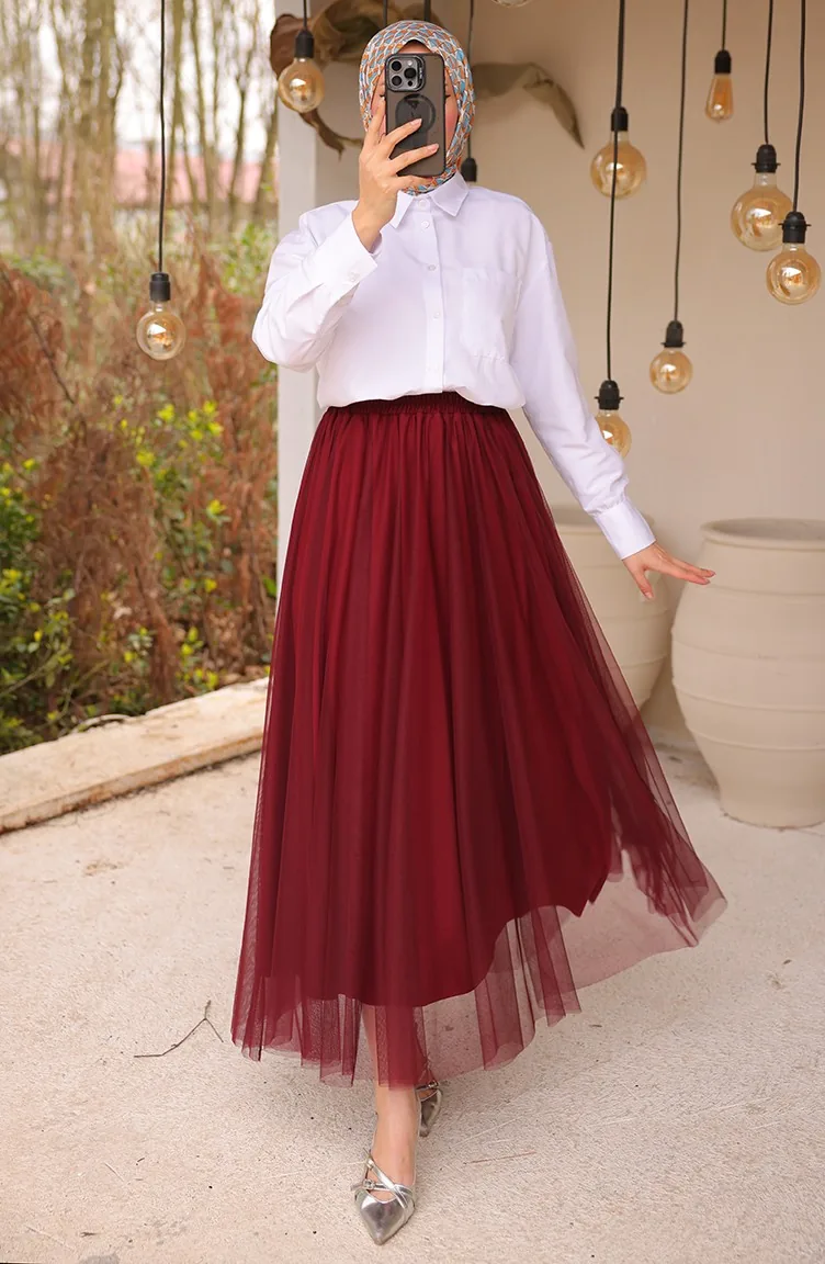 Jupe En Tulle Bordeaux 71265-03 71265-03