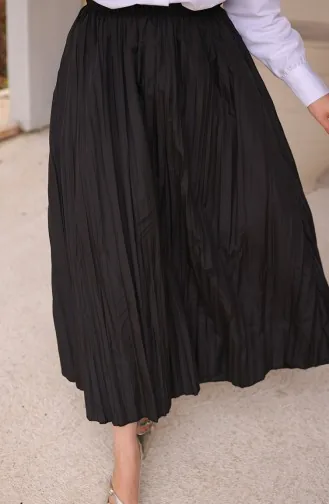Jupe Plissée à Taille élastique 71268-01 Noir 71268-01