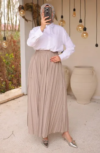 Jupe Plissée à Taille élastique 71268-05 Beige 71268-05