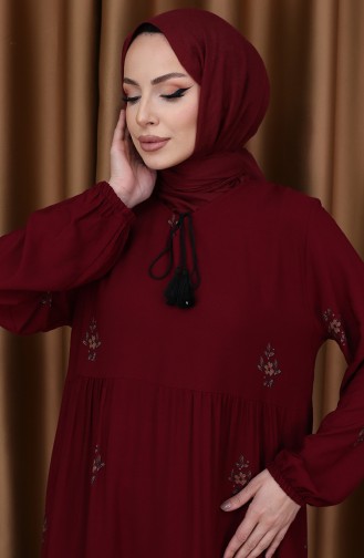 Weinrot Hijab Kleider 4083-11
