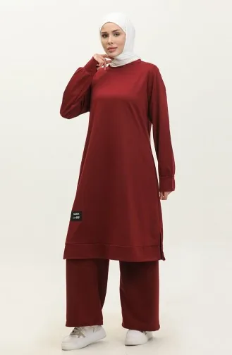 Two-Piece Tunic And Trouser Set 0001-12 Dark Burgundy 0001-12