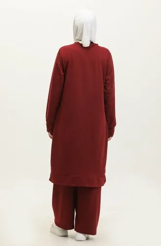 Two-Piece Tunic And Trouser Set 0001-12 Dark Burgundy 0001-12