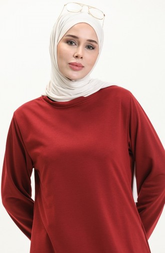 İki İplik Tunik Pantolon İkili Takım 0001-13 Bordo