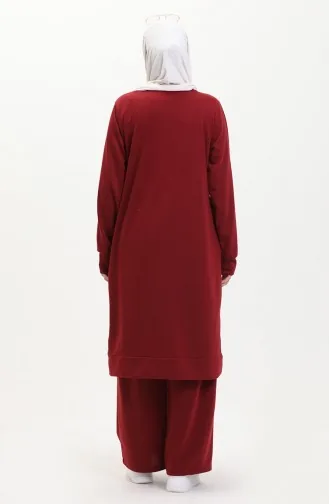 Tweedelige Tuniek En Broekset 0001-13 Claret Red 0001-13